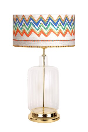 Rouen Gold Base Modern Special Design Glass Lampshade Cream Wawe Patterned GLROU05 - 3