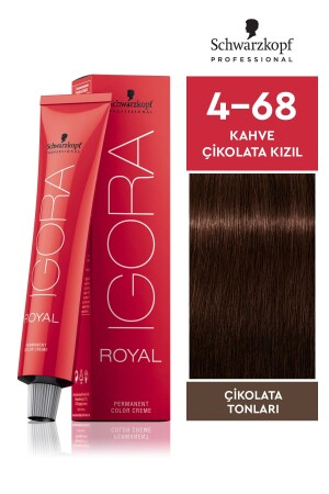 Royal 4-68 Kahve Çikolata Kızıl Saç Boyası 60ml 4045787206227 - 1