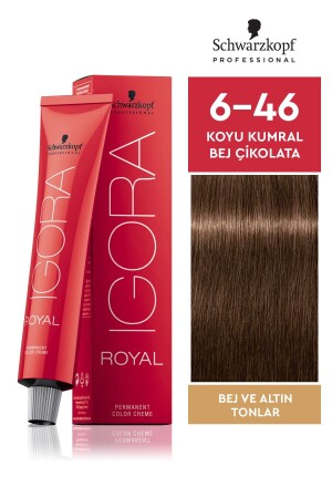 Royal 6-46 Koyu Kumral Bej Çikolata Saç Boyası 60ml 4045787324761 - 1