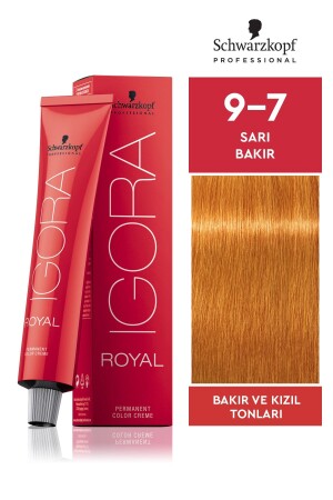 Royal 9-7 Yellow Copper Haarfärbemittel 60 ml - 1