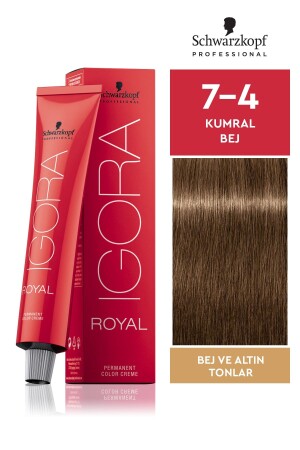 Royal Altın Tonlar 7-4 Kumral Bej Saç Boyası 60ml 4045787207262 - 1