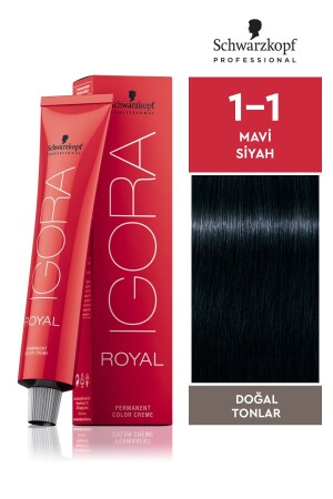 Royal Doğal Tonlar 1-1 Mavi Siyah Saç Boyası 60ml 4045787205848 - 2