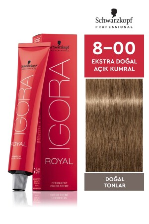 Royal Doğal Tonlar 8-00 Ekstra Doğal Açık Kumral Saç Boyası 60ml - 1