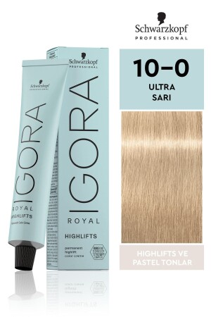 Royal Highlifts Pastel Tonlar 10-0 Ultra Sarı Saç Boyası 60ml - 1