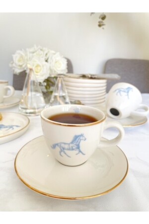 Royal Series Porzellan-Teetasse doppelseitig (1 Stück blau) 039 - 6