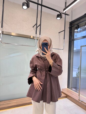 Royal Taşlı Ceket - Kahve - Nuuwears