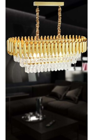 Roza Varaklı Gold 75x35 Kristallstein Luxus-Kronleuchter 75X35KD - 1