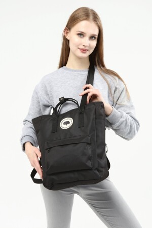 Rucksack Damen, schwarze Tasche, Schultasche, Schulter, Handtasche, schwarzer Rucksack R107 - 2