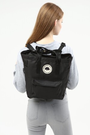 Rucksack Damen, schwarze Tasche, Schultasche, Schulter, Handtasche, schwarzer Rucksack R107 - 6