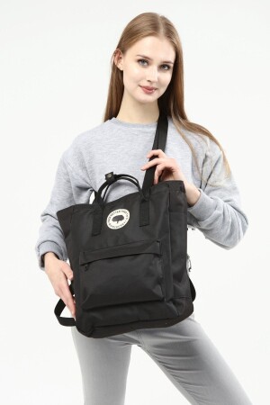 Rucksack Damen, schwarze Tasche, Schultasche, Schulter, Handtasche, schwarzer Rucksack R107 - 1