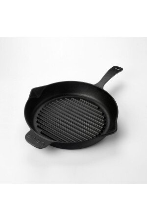 Runde Grillpfanne aus Gusseisen mit massivem Griff, Durchmesser (Ø) 28 cm. lv28 - 3