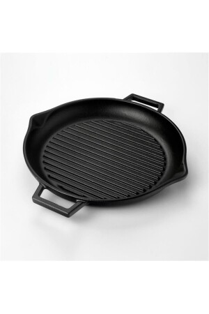 Runde Grillpfanne aus Gusseisen mit Metallgriff. Durchmesser: (ø)30 cm. schwarz LVECOGT30T5 - 1