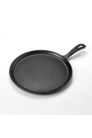 Runde Gusseisen-Pfanne für Pizza, Crêpes und Pfannkuchen. Gusseisen mit massivem Griff, Durchmesser (Ø) 26 cm. PRA-3503525-4032 - 4