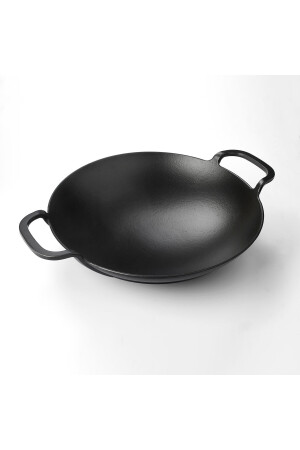 Runder Wok aus Gusseisen, massiver Doppelgriff aus Gusseisen, Durchmesser (Ø) 38 cm. TYC00135397290 - 4