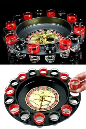 Russisches Roulette-Trink-Roulette-Schnapsglas, Tequila-Getränkespielset mit 16 Gläsern. Roulette-Set mit 16 Gläsern - 1