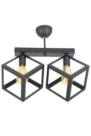 MNZ-Rustic Retro Model Geometric Plafonier Metal Cube Chandelier LMBDR35291 - Lambadar