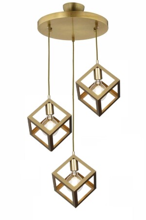 Rustik Retro Model Geometrik Sarkıt Metal Küp Avize LMBDR35283 - 2