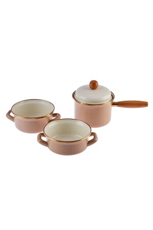 Rustikales Midi-Kochgeschirrset, 4-teilig, Beige, 12 cm, 600. 15. 01. 2775 - 4