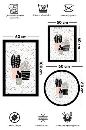 Rutschfeste, schmutzabweisende, waschbare 3-teilige (60 x 100) und 2 (50 x 60) Badezimmerteppiche, Badematten und Toilettensitz-Set 3084 - 4