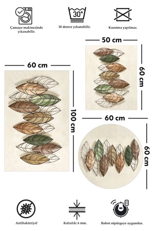 Rutschfeste, schmutzabweisende, waschbare 3-teilige (60 x 100) und 2 (50 x 60) Badezimmerteppiche, Badematten und Toilettensitz-Set 5186 - 4