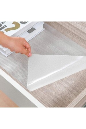 Rutschfeste transparente Schubladen-Regalabdeckung für Schränke, geeignet für Kühlschrank, Küche, 45 cm x 10 Meter HBSRCEV10 - 1