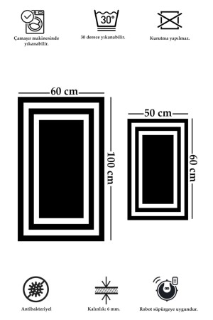 Rutschfeste Unterseite, waschbar, schmutzabweisend, 2er-Set, 60 x 100, 50 x 60 cm, Badezimmerteppich, Badematte, WC-Set - 3