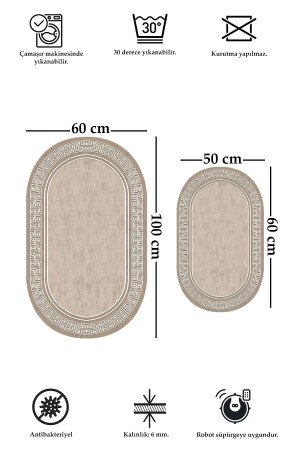 rutschfeste Unterseite, waschbar, schmutzabweisend, 2er-Set, 60 x 100 x 60 cm, Badezimmerteppich, Badematte, WC-Set rbo5631 - 4