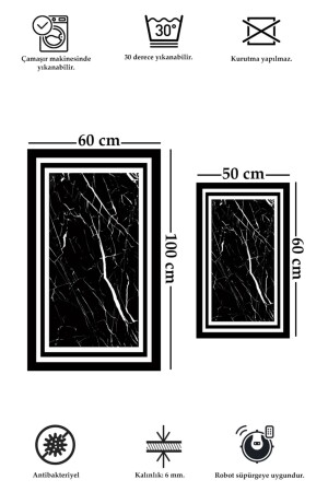 Rutschfester Boden, waschbar, schmutzabweisend, Set 260 x 100, 50 x 60 cm, Badezimmerteppich, Badematte, WC-Sitz-Set, quadratisch, 5071-50 x 60, 60 x 100 - 4