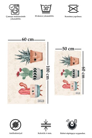 Rutschfester, waschbarer 2er-Set, 60 x 100 cm, 50 x 60 cm, Badezimmerteppich, Badematte, WC-Set 3010 - 4