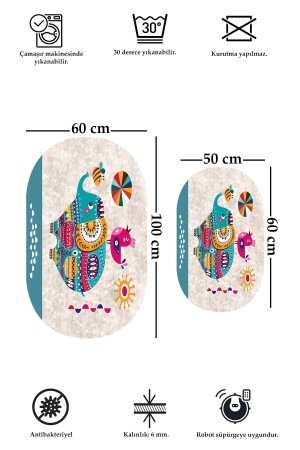 Rutschfester, waschbarer 2er-Set, 60 x 100 cm, 50 x 60 cm, Badezimmerteppich, Badematte, WC-Set 3025 - 5