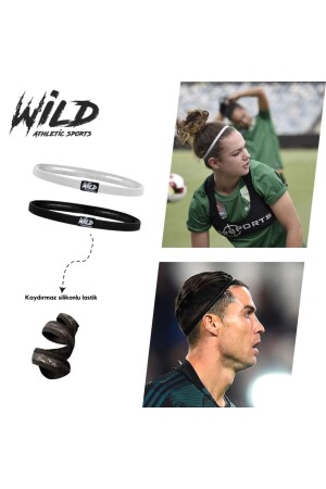 Rutschfestes elastisches Sport-Fußball-Haarband aus Silikon, doppeltes Wildflex - 1