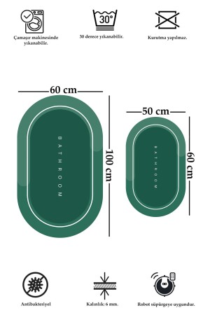 Rutschfestes waschbares Set 60x100 50x60 Badezimmerteppich Badematte 2-teiliges WC-Set Badezimmer 3241 - 4