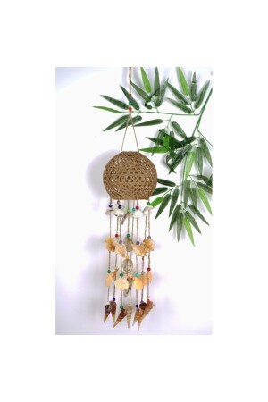 Rüzgar Çanı Hasır Kafesli Büyük Boy Deniz Kabuklu Ağaç Süsü - Entude