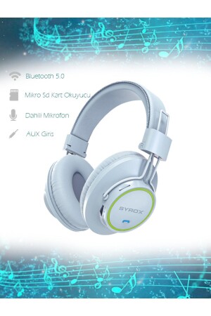 S26 Kabelloses Bluetooth-Headset mit Speicherkarte, Weiß YMTEK80889099 - 1