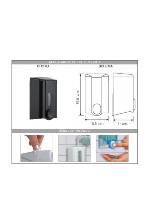 S4b Flüssigseifenspender 1000 ml (SCHWARZ) 8697428371281 - 3