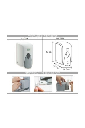 S5b 500 Gr. Flüssigseifenspender mit schwarzem Reservoir – Flüssigseifenspender SG0045 - 10