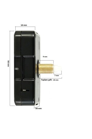 Saat Mekanizması 1 Adet Şaft Uzunluğu 16 Mm Askılı Sessiz Duvar Saati Mekanizması - 3