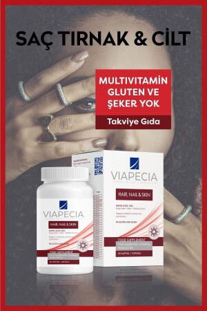 Saç Cilt Tırnak Koruma Için Vitamin Takviye Edici Gıda 60 Tablet Çinko Selenyum & Folikasit - 5