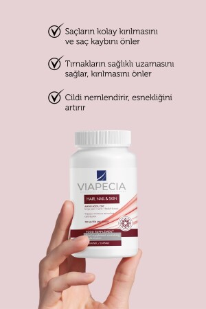 Saç Cilt Tırnak Koruma Için Vitamin Takviye Edici Gıda 60 Tablet Çinko Selenyum & Folikasit - 6