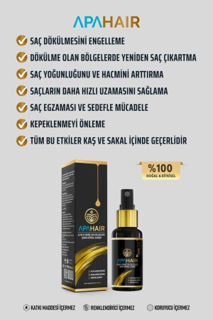 Saç Dökülmesi- Kepek- Seboreik Dermatit Onarıcı- Saç Gürleştirici Bio Saç Kürü %100 Doğal Apahair - 3