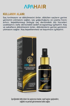 Saç Dökülmesi- Kepek- Seboreik Dermatit Onarıcı- Saç Gürleştirici Bio Saç Kürü %100 Doğal Apahair - 5