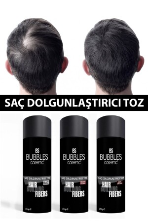 Saç Dolgunlaştırıcı Kellik Kapatıcı Fiber Toz Topik Siyah 27-5 Gr - Bs Bubbles Cosmetic