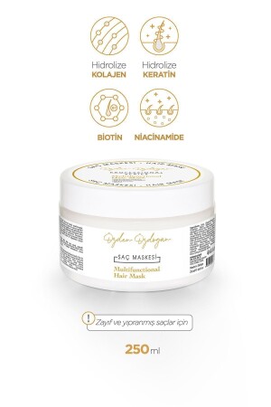 Saç Maskesi Dökülme ve Yıpranmaya Karşı Besleyici-Onarıcı Keratin&Biotin İçerikli 250 ml - 1