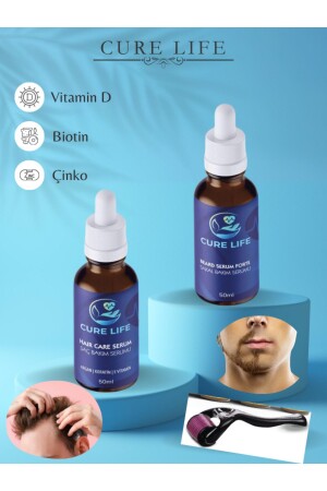 Saç Ve Sakal Çıkarıcı 2'li Serum Dermaroller Set 50ml - 2