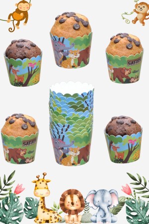 Safari-Motiv & Cupcake-Form & Kuchenkapsel & 25-teilige Kuchenform - 2