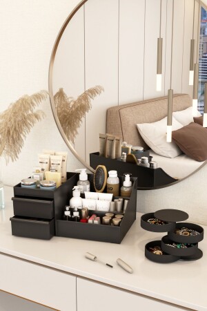 Safir Cosmetics Makeup Jewelry Organizer Box Organizer Set XL Schwarz Safir Set Schwarz - 1
