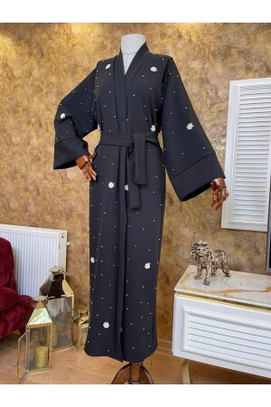 Saisonale Damen-Abaya mit Perlendetails - 3