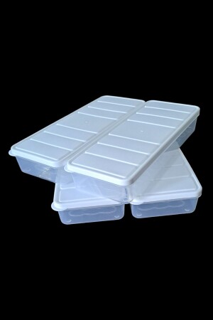 Saklama Kabı 4'lü Set Mikrodalgaya Ve Derin Dondurucuya Girebilen Pp 5 Lüks Şık Kutu Beyaz - 3