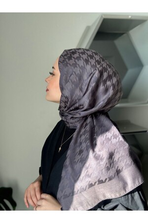 نمط من أسنان الكلاب من النطاقات الأنتراكيت القطن جاكارد شول - Mis İpek