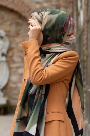 منز النسائية فخمة مدينة الحرير شال بنيتون خضراء - النحاس - Vissona